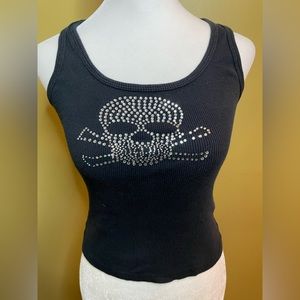 Rhinestone Skull Tank Top - S